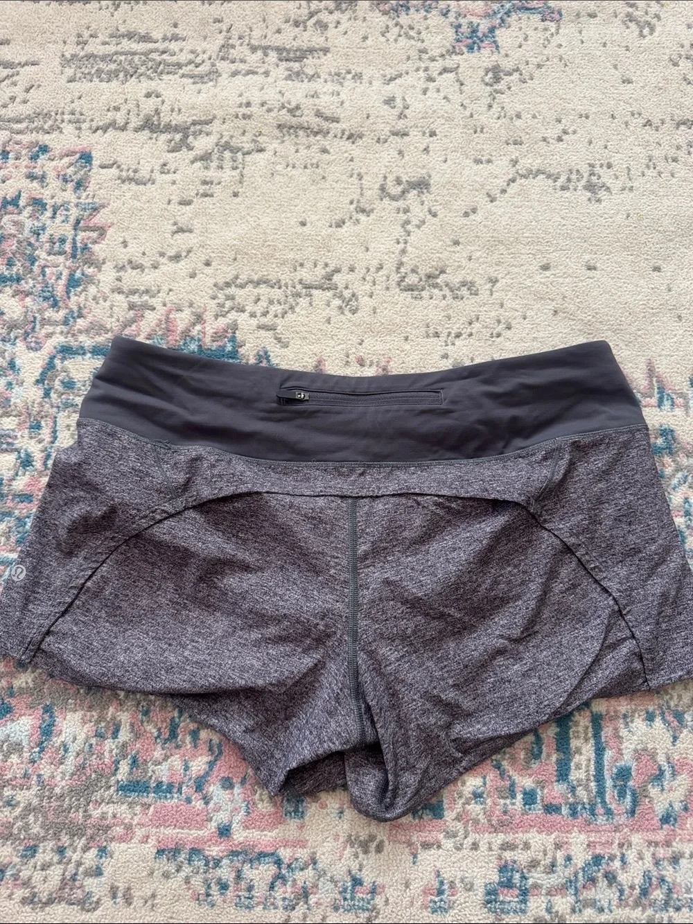 lululemon athletica Heathered Charcoal Wide-Waist Athletic Shorts